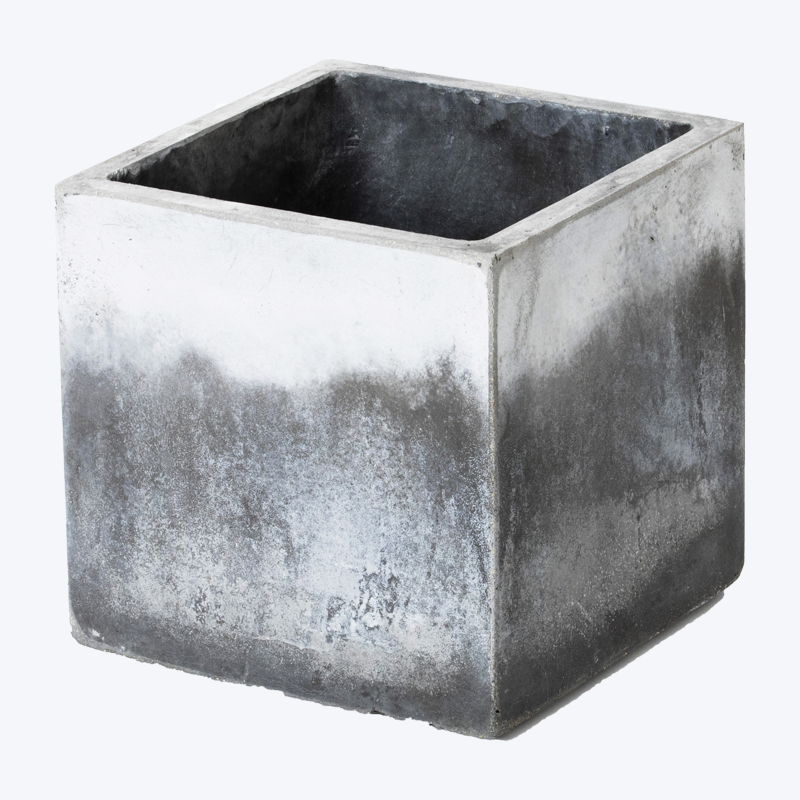 Chậu xi măng xanh viền trắng POT-ARTCUBE25